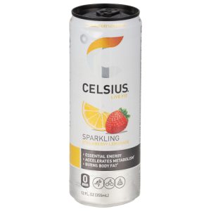 CELSIUS Sparkling Strawberry Lemonade Functional Essential Energy Drink Can (Single/12 Fl Oz)