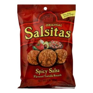 El Sabroso Salsitas Salsa Chips Spicy Salsa Tortilla Rounds (Single/3.00 OZ Foil Bag)