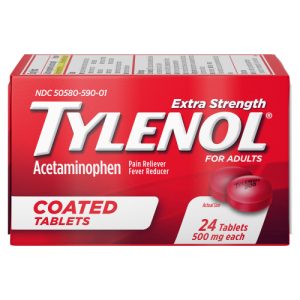 Tylenol Extra Strength Coated Tablets with Acetaminophen 500mg (24 ct)