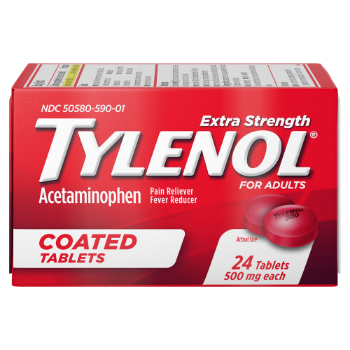 Tylenol Extra Strength Coated Tablets with Acetaminophen 500mg (24 ct)