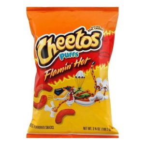 Cheetos Puffs Flamin' Hot Cheese Flavored Snacks  (Single/3.75 OZ Foil Bag)