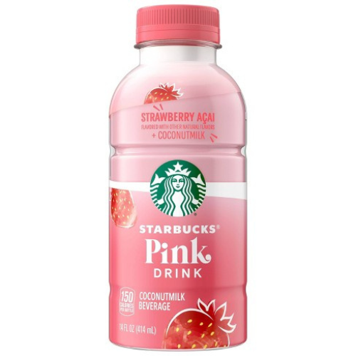 Starbucks Pink Drink Strawberry Acai + Coconut Milk  (Single/14 oz)