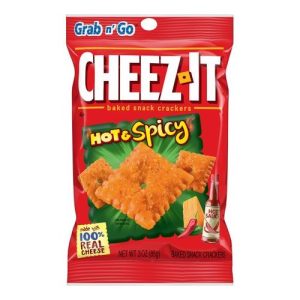 Cheez-It Baked Snack Crackers Hot & Spicy - Grab n' Go (Single/3.00 OZ Foil Bag)