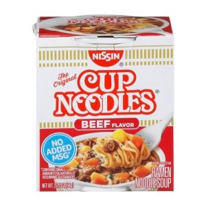 Cup Noodles Ramen Noodle Soup Beef Flavor (Single/2.25 OZ Paper Cup)