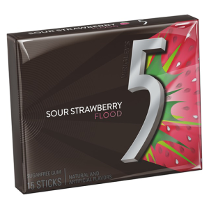5 Gum Sour Strawberry Flood (Single/15 Piece)
