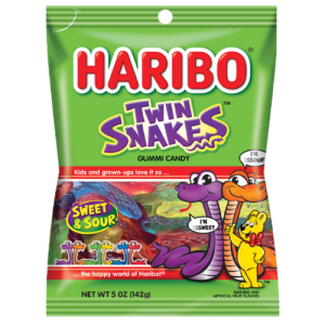 Haribo Twin Snakes Sweet & Sour Gummi Candies (Single/5.00 OZ)