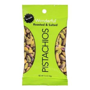 Wonderful Pistachios Roasted & Salted - No Shells (Single/2.50 OZ Plastic Bag)