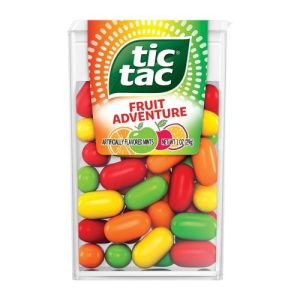 Tic Tac Artificially Flavored Mints Fruit Adventure (Single/1.00 OZ Plastic Box)
