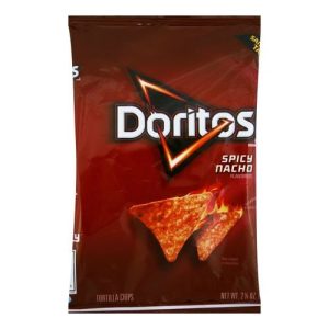 Doritos Flavored Tortilla Chips Spicy Nacho (Single/2.13 OZ Plastic Bag)