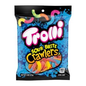Trolli Sour Brite Crawlers Gummi Candy  (Single/5.00 OZ Plastic Bag)