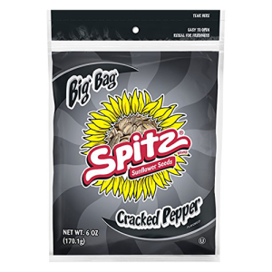 Spitz Cracked Pepper Sunflower Seeds (Single/6 oz Bag)
