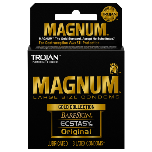 MAGNUM Large Size Condoms Gold Collection Variety, (3 Ct)