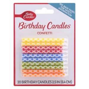 Betty Crocker 2.5 Inch Confetti Birthday Candles (20 ea)