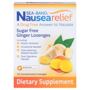 Sea-Band Nausea Relief Sugar Free Ginger Lozenges (24 ea)