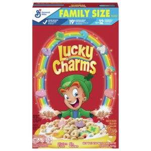 Lucky Charms Gluten Free Cereal with Marshmallows Kids Breakfast Cereal, Made with Whole Grain, Family Size, (18.6 oz)