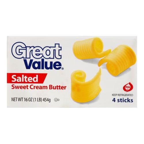 Great Value Butter Sweet Cream - Salted - 4 Stick... (Single/16.00 OZ Box)