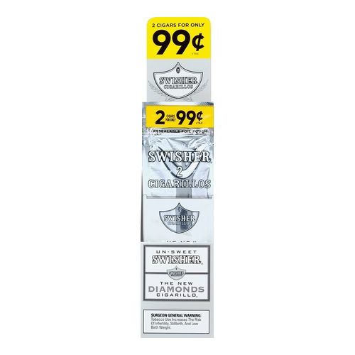 Swisher Un-Sweet Diamon Cigarillos - Reseable Pouch (Single/2.00 CT)