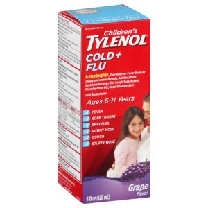 Children's Tylenol Grape Flavor Cold + Flu (4 fl oz)