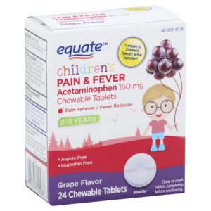 Equate Chewable Tablets Children's Grape Flavor Pain & Fever (24 ea)