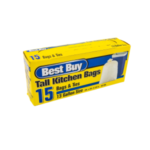 Best Buy Tall Kitchen Bags 13 gallon (Single/15 count box)