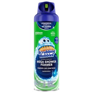 Scrubbing Bubbles Mega Shower Foamer Aerosol Disinfectant Cleaner, Rainshower Scent, (20 oz)