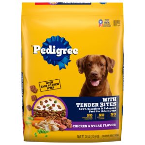 Pedigree Adult Chicken & Steak Flavor Dog Food with Tender Bites (30 lb)