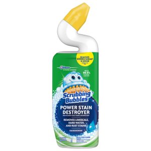 Scrubbing Bubbles Power Stain Destroyer Toilet Cleaner Rainshower Scent, (24 oz)