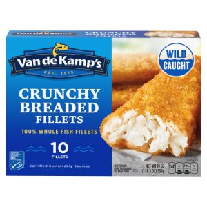 Van de Kamp's Crunchy Breaded 100% Whole Fish Fillets Frozen, . 10-Count (19 oz)