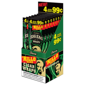 Zig-Zag Rillo Wraps Green (Single/4 CT)