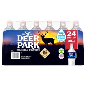 DEER PARK Brand 100% Natural Spring Water 23.7-ounce plastic sport cap bottles (Pack of 24)