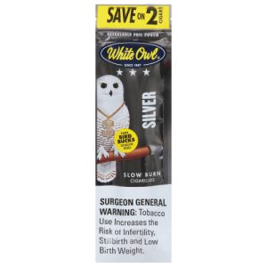 White Owl Silver Slow Burn Cigarillos (2 ea)