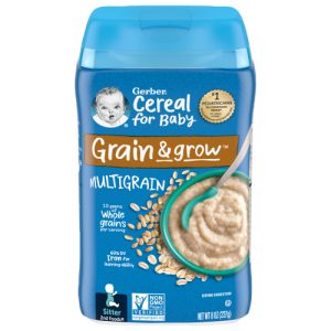 Gerber 1st Foods Cereal for Baby Grain and Grow Baby Cereal Multigrain, Canister . (8 oz)