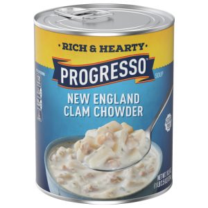 Progresso New England Clam Chowder Soup Rich & Hearty Canned Soup, Gluten Free, (18.5 oz)