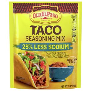 Old El Paso Taco Seasoning 25% Less Sodium, . (1 oz)